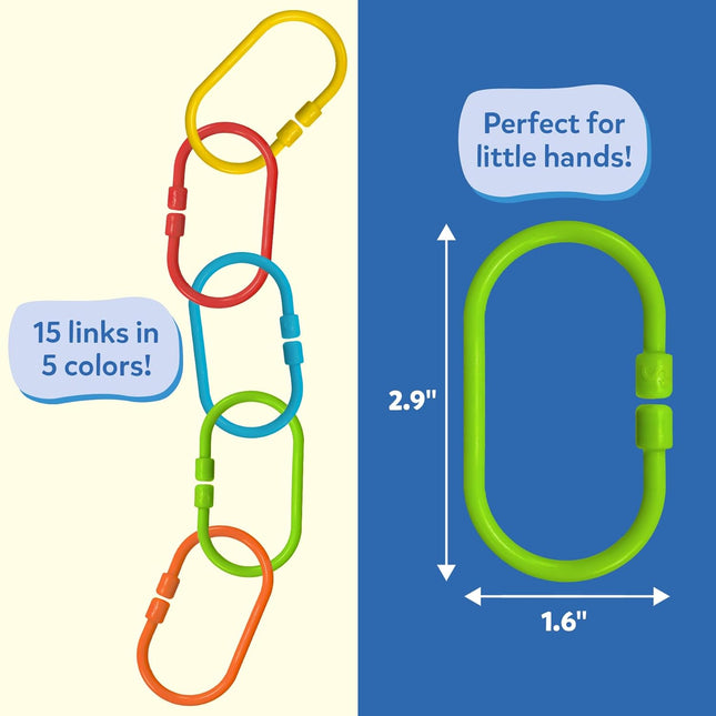 Skillmatics Connectable Learning Link Toy for Toddlers  for Ages 10–24 Months, Set of 15 Links