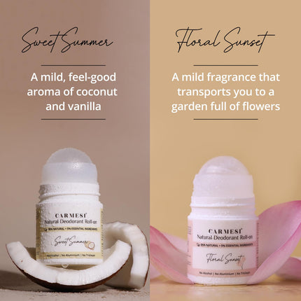 Carmesi Natural Deodorant Roll-on Combo for Women 2x 50 ml