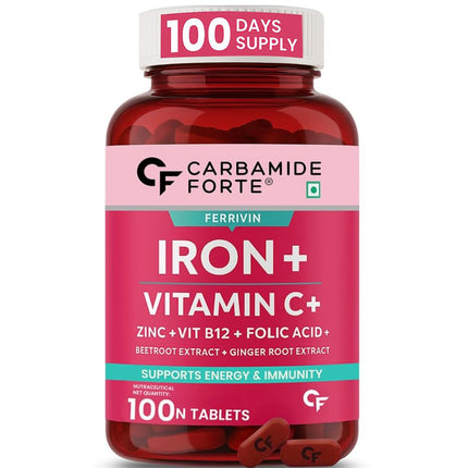 Carbamide Forte Iron Supplement 100 Veg Iron Tablets
