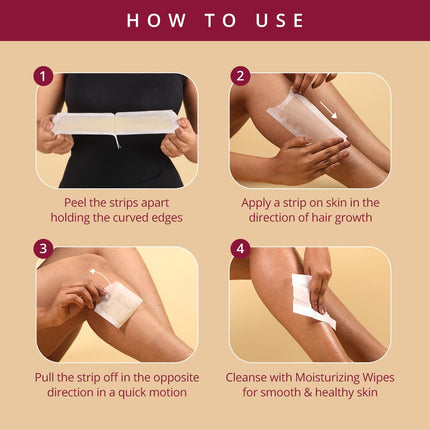 Carmesi Deep Nourish Body Wax Strips | 20 Wax Strips & 4 Post-Wax Wipes