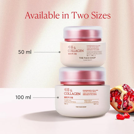 The Face Shop Pomegranate & Collagen Face Cream With 10% Marine Collagen & Pomegranate Extracts-100ml