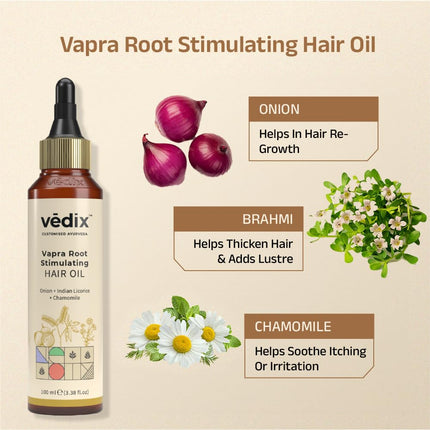 Vedix Ayurvedic Hair growth Kit | 5 product Kit | for Normal Hair, Dry Scalp, Wavy Hair