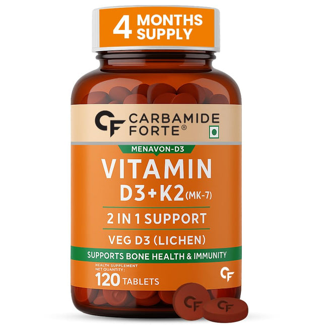 Carbamide Forte Vitamin D3 K2 Supplement | 120 Tablets