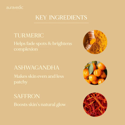 Auravedic Skin Serum Face Oil With Saffron Ashwagandha & Turmeric-100ml