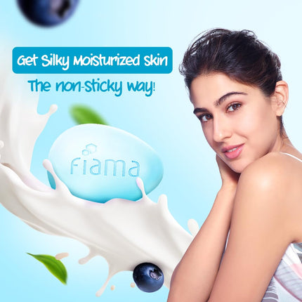 Fiama Moisturizing Soap Bar, Japanese Hokkaido Milk & Blueberry, Soap Pack of 3