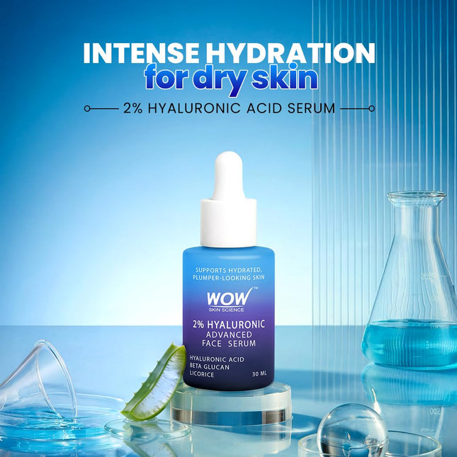 WOW Skin Science 2% Hyaluronic Acid Advanced Face Serum with Beta Glucan & Licorice-30ml