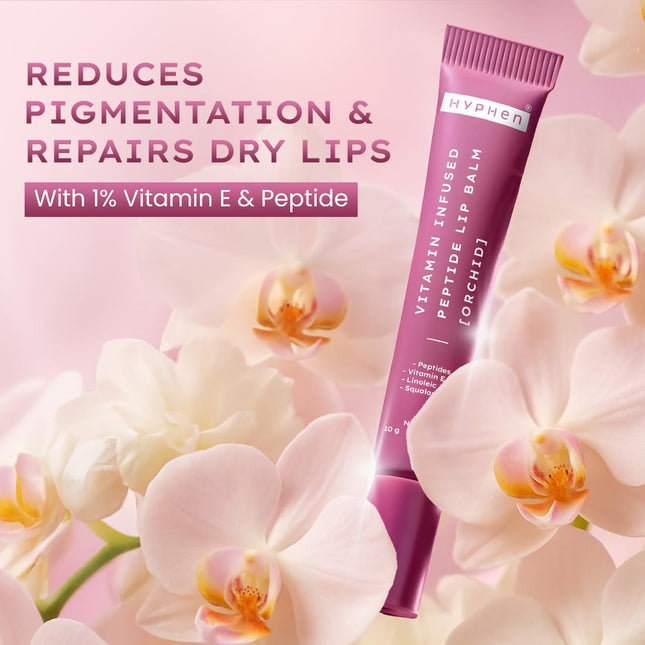Hyphen Tinted Lip Balm | 1% Vitamin E, Peptide & 2% Squalane | 10g