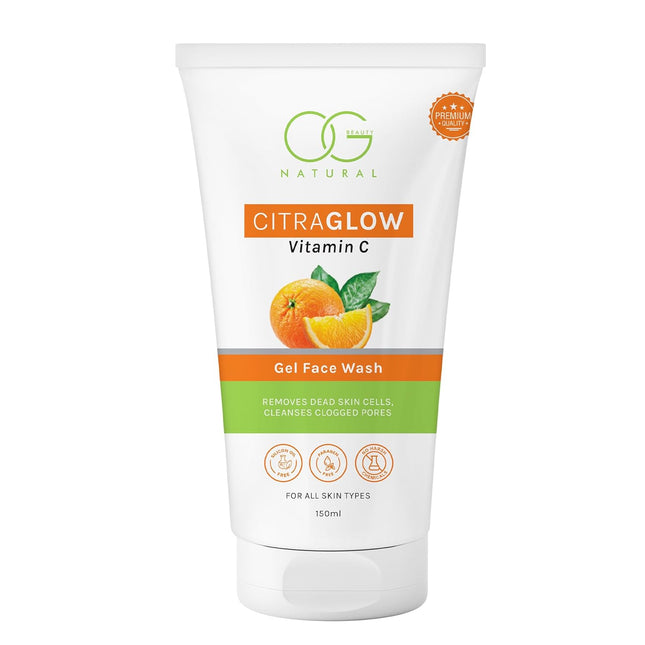 OG BEAUTY Natural Citraglow Vitamin C Gel Face Wash | Enriched with Vitamin C -150 ML