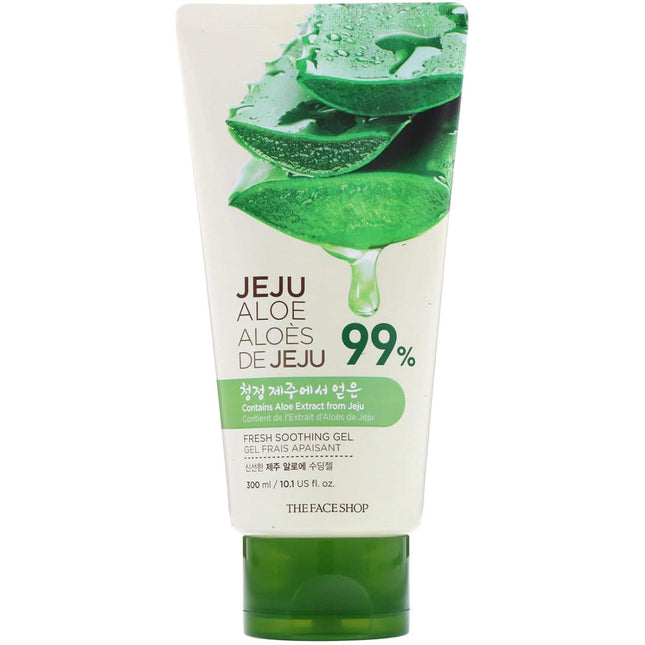 The Face Shop Pure Aloe Vera Gel, 300ml Aloe Vera with Vitamin E | Clear Gel