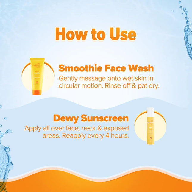 Aqualogica Glow+ Dewy Skin Combo | Face Wash + Sunscreen | 100 g + 50 g