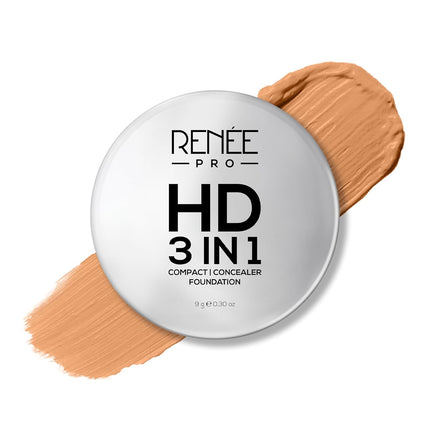 RENEE All Beige PRO HD 3 In 1 Compact,Concealer,Foundation-9gm