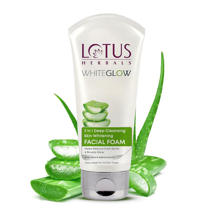 Lotus Herbals 3 in 1 Deep Cleansing Facial Foam | Face Wash for Women & Men-100G