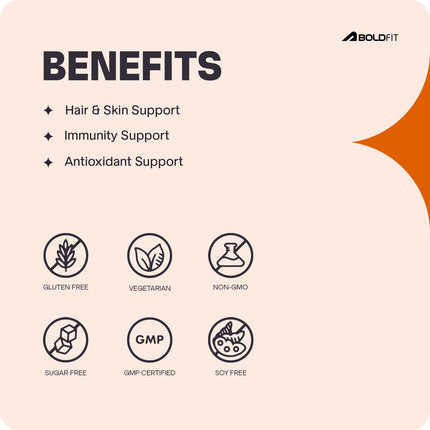 Boldfit Vitamin C Tablets for Men & Women with Amla & Orange Extract and Zinc | 60 Tablets