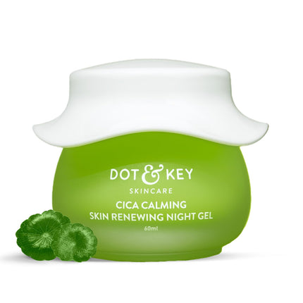 Dot & Key CICA Calming Skin Renewing Night Gel with Niacinamide, Green Tea & Hyaluronic-60ml