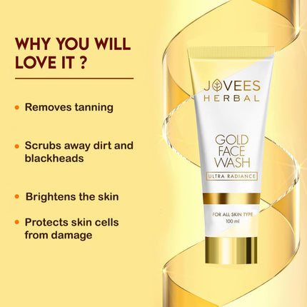 Jovees Herbal Ultra Radiance Gold Face Wash For All Skin Types 100ml