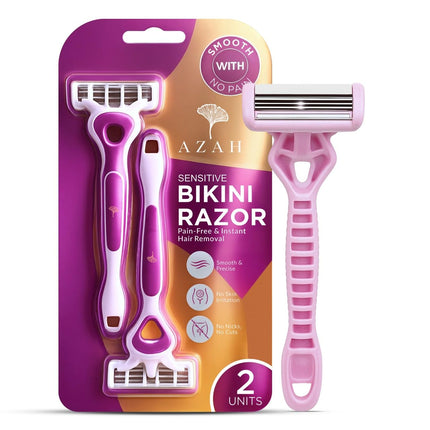 Azah Bikini Razor for Women 3 Precision Blades [Pack of 2]