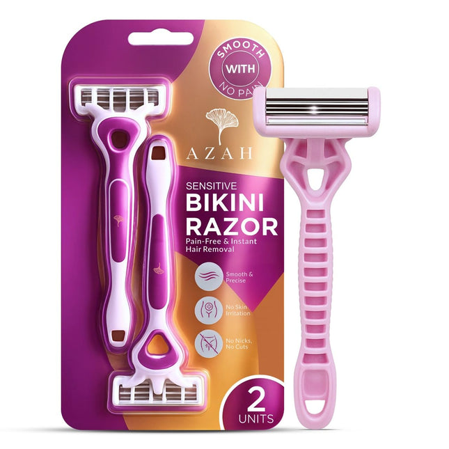 Azah Bikini Razor for Women 3 Precision Blades [Pack of 2]