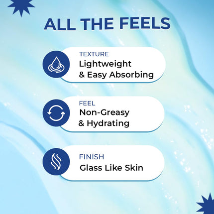 Moody Hydro Burst Water Sunscreen With Hyaluronic & SPF 50 PA +++ UVA/B Protection-30ml