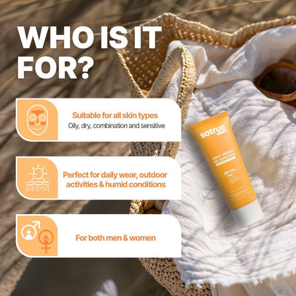 Sotrue Lightweight Gel Sunscreen SPF 50+ PA+++ for Face-50ml