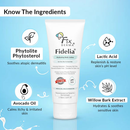 Fixderma Fidelia Hydrating Body Lotion 100 ml (Pack of 1)