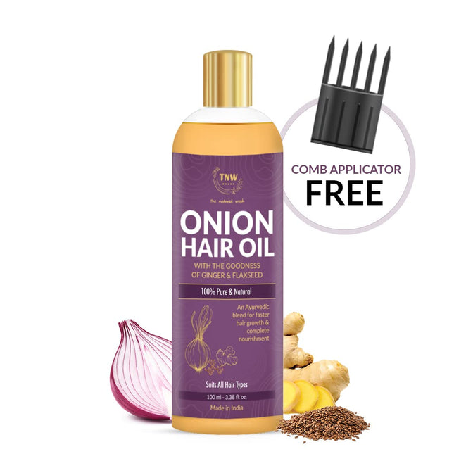 TNW-THE NATURAL WASH Onion Hair Oil With Onion Extract, Jojoba, Olive & Flax Seed Oil-100ml