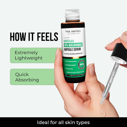 Dr. Sheth's Centella & 10% Niacinamide Face Serum For All Skin Types | 30 ml
