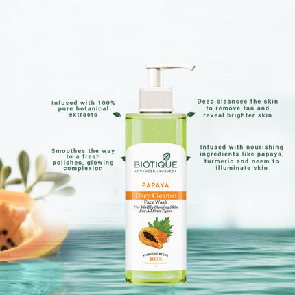 Biotique Papaya Deep Cleanse Face Wash for All Skin Types | 200ml