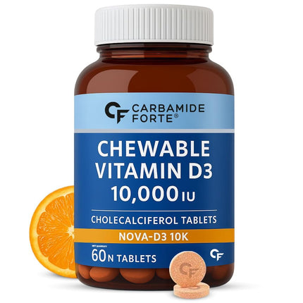 Carbamide Forte Vitamin d3 10000iu | Chewable Vitamin D Tablets | 60 Tablets