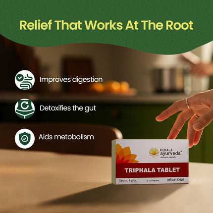 Kerala Ayurveda Triphala Churna Tablets | Ayurvedic Gut Health & Constipation Relief-100Tablets