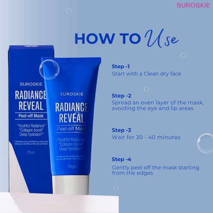 Suroskie Radiance Reveal Peel Off Mask Honey, Milk Protein & Collagen - 75g