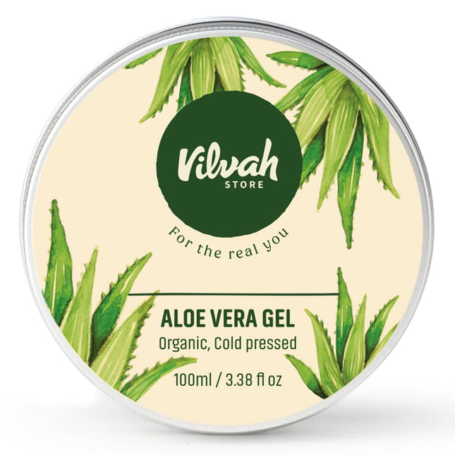 Vilvah Store Aloe Vera Gel with Pure Aloe Vera, Multipurpose Aloe Vera Gel-100g