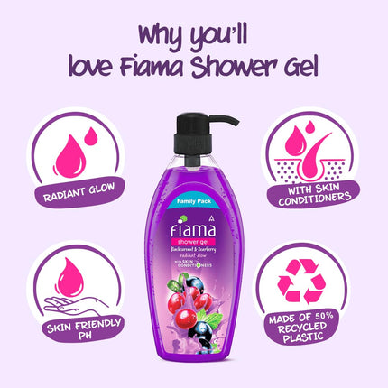 Fiama Body Wash Shower Gel Blackcurrant & Bearberry, 895 ml