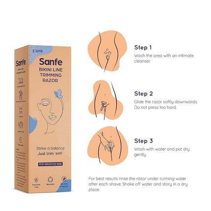 Sanfe Bikini Line Trimming Razor - Stainless steel blade