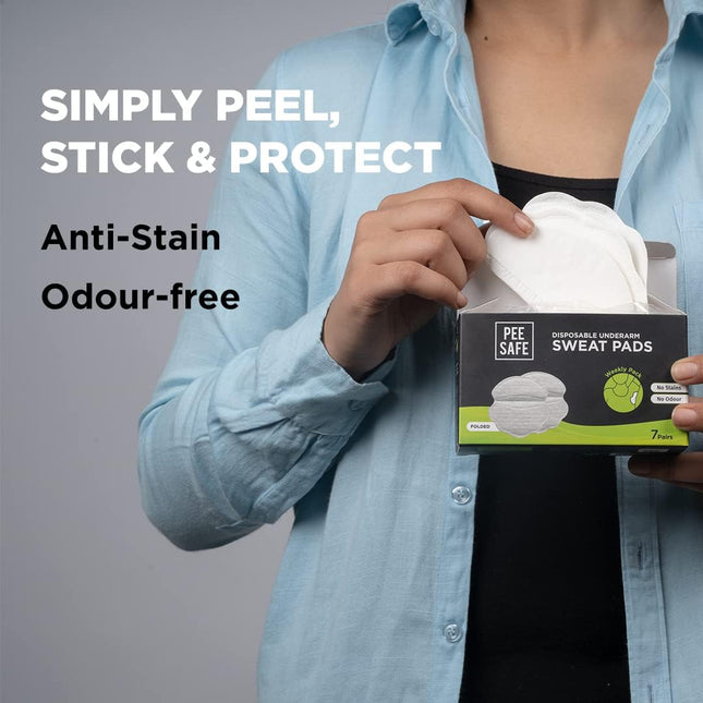 Pee Safe Sweat Pads For Underarms Women & Men (7 Pairs) 14 Pads