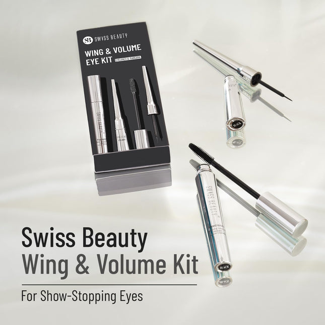 SWISS BEAUTY Liquid Metallic Wing & Volume Kit | Mascara + Eyeliner-12.5g