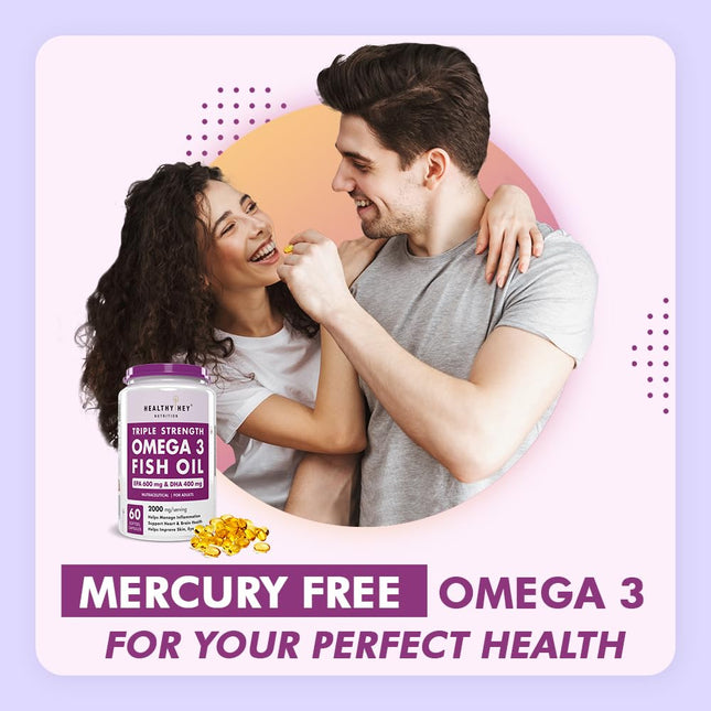 HealthyHey Nutrition Fish Oil Omega 3 60 Softgel