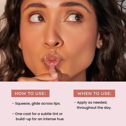 Hyphen Tinted Lip Balm - Hazel | 1% Vitamin E, 2% Squalane & Peptides | 10g