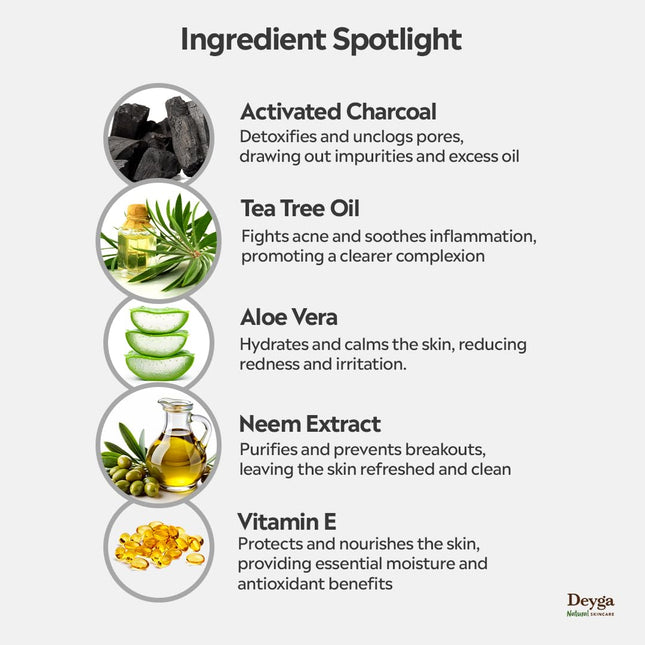 Deyga Charcoal Face Wash All Skin Types (100ml)