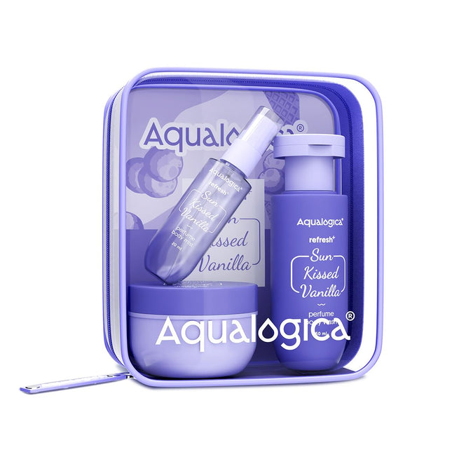 Aqualogica Refresh+ Vanilla Body Care Gift Set for Women | Perfume Body Wash