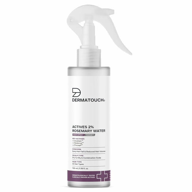 DERMATOUCH Rosemary Water Spray For Hair Growth | Advance 2% Actives Rosemary, Redensyl, Anagain + Procapil Hair Spray | 100ml