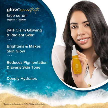 Aqualogica Glow+ Concentrate Vitamin C Face Serum with Hyaluronic Acid, Vitamin C & Papaya -30ml