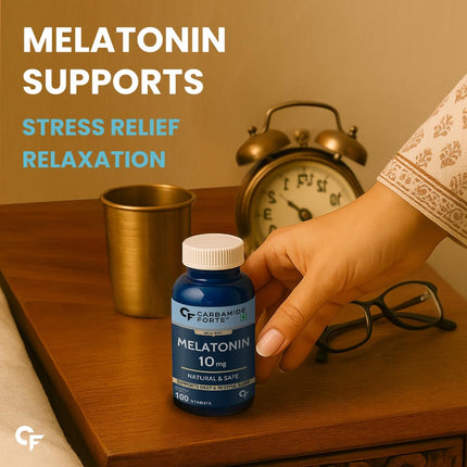 Carbamide Forte Melatonin 10 mg Pills | Sleep 100 Veg Tablets
