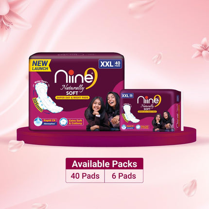NIINE Naturally Soft XXL Sanitary Pads for Women | 40 Pads | 305MM