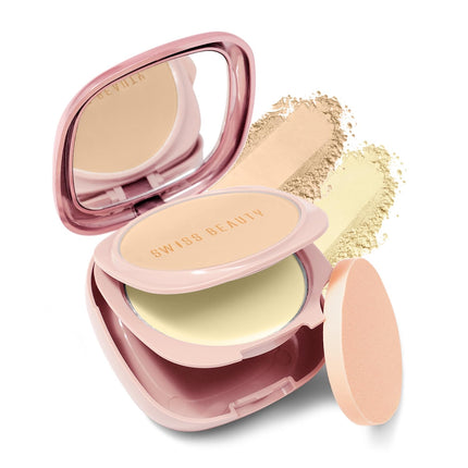 SWISS BEAUTY All Matte & Set Duo Lightweight Compact Powder + Translucent Powder-20gm