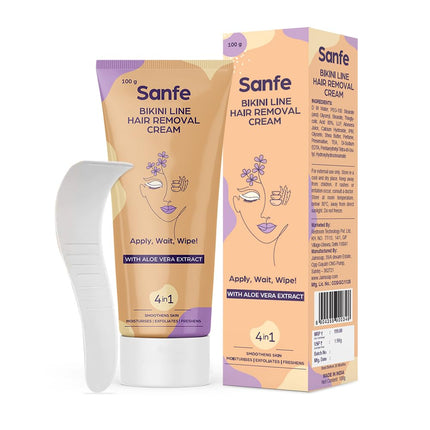 Sanfe Hair Removal Gel- 100ml with Aloe Vera & Coconut Extracts-100 gm