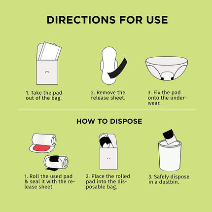 Pee Safe 100% Organic Cotton Biodegradable Sanitary Pads Pack of 10