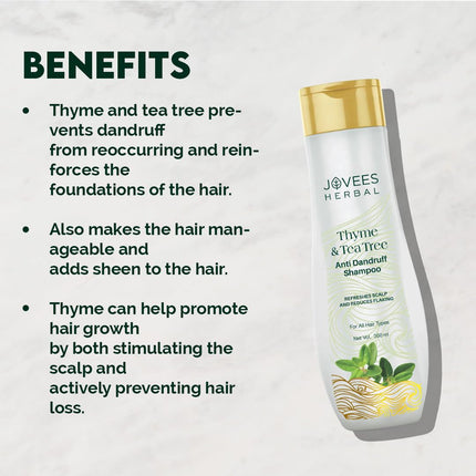 Jovees Herbal Thyme & Tea Tree Anti Dandruff Shampoo For Men & Women- 300ml