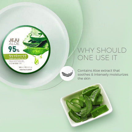The Face Shop Non-Sticky Transparent 3 in 1 Aloe Fresh Soothing gel-300ml