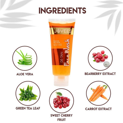 Jovees Herbal Detan Face Wash for All skin type - 120ml