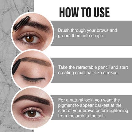 INSIGHT Smudge Free Eyebrow Pencil with Spoolie -30gm